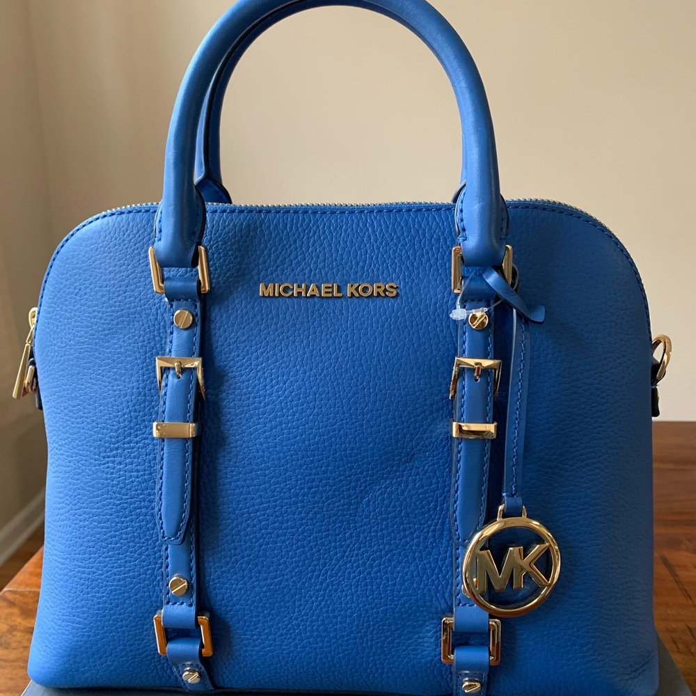 Michael Kors blue leather purse new